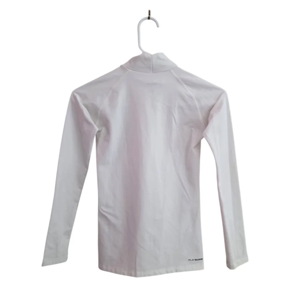 Reebok Youth L (12-14) White Playwarm Long Sleeve BreathableTop - Picture 2 of 6